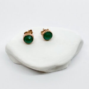 Timeless Rose Gold Plated Malachite Earrings