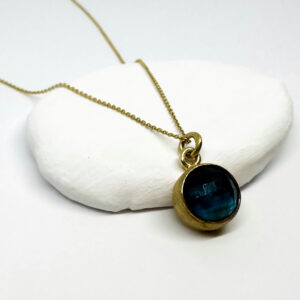 Elegant Round Shaped Chrysocolla Gold Plated Necklace